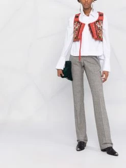 ETRO veston crop à fleurs brodées