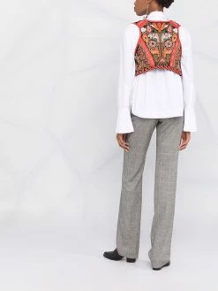 ETRO veston crop à fleurs brodées