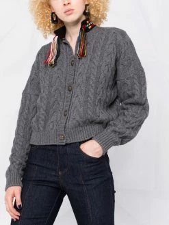 ETRO cardigan crop en maille torsadée