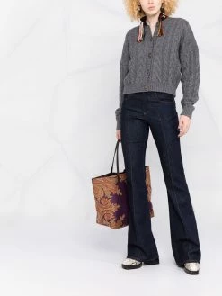 ETRO cardigan crop en maille torsadée