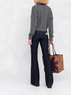 ETRO cardigan crop en maille torsadée