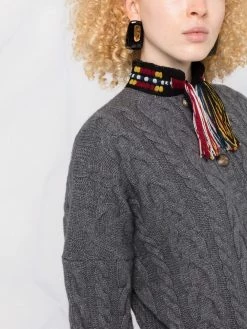 ETRO cardigan crop en maille torsadée