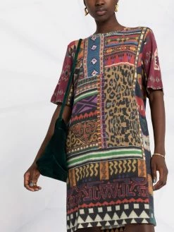 ETRO robe à imprimé patchwork