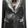 ETRO veste en velours à simple boutonnage