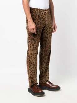 ETRO pantalon droit à imprimé léopard