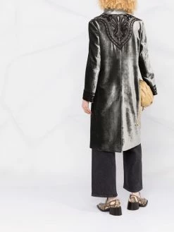 ETRO manteau en velours à motif cachemire