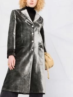 ETRO manteau en velours à motif cachemire