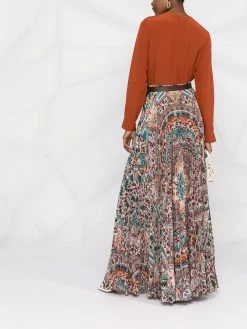 ETRO jupe plissée à imprimé cachemire