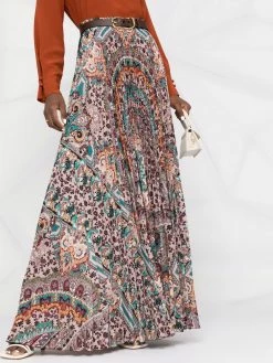 ETRO jupe plissée à imprimé cachemire