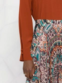 ETRO jupe plissée à imprimé cachemire