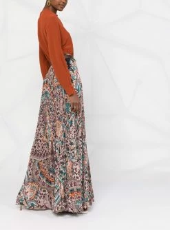 ETRO jupe plissée à imprimé cachemire