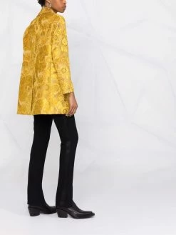 ETRO manteau en jacquard à simple boutonnage