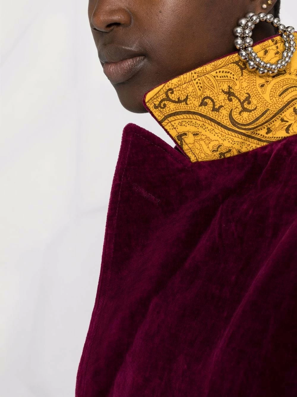 ETRO Qualité garantie 100% Manteau en velours à boutonnière croisée manteaux croisés & cabans femme 5 ETRO manteau en velours à boutonnière croisée