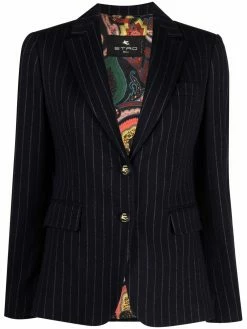 ETRO veste en laine mélangée à fines rayures