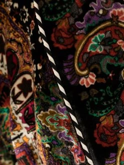 ETRO manteau en velours à taille ceinturée