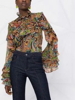 ETRO blouse évasée en soie