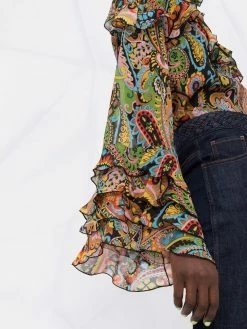 ETRO blouse évasée en soie