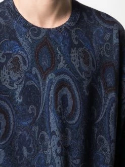 ETRO pull en maille à imprimé cachemire