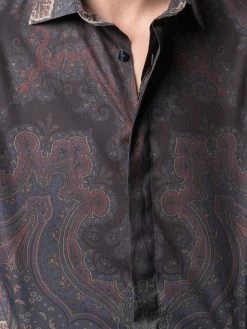 ETRO chemise en satin à imprimé cachemire