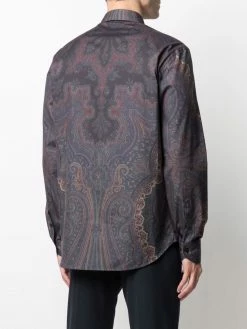 ETRO chemise en satin à imprimé cachemire