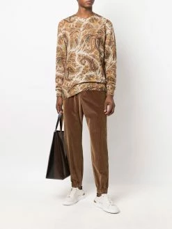ETRO pull en maille à imprimé cachemire