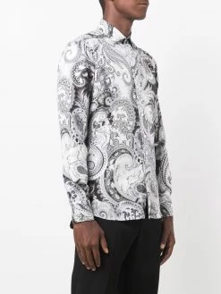 ETRO chemise en soie à motif cachemire
