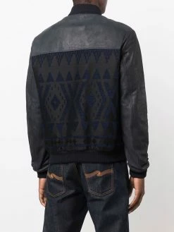 ETRO veste bomber en cuir Nappa à motif géométrique