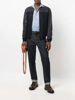 ETRO veste bomber en cuir Nappa à motif géométrique