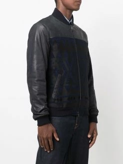 ETRO veste bomber en cuir Nappa à motif géométrique