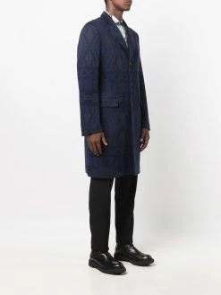 ETRO manteau en laine à motif en jacquard