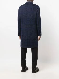 ETRO manteau en laine à motif en jacquard