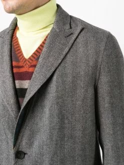 ETRO manteau en laine à simple boutonnage