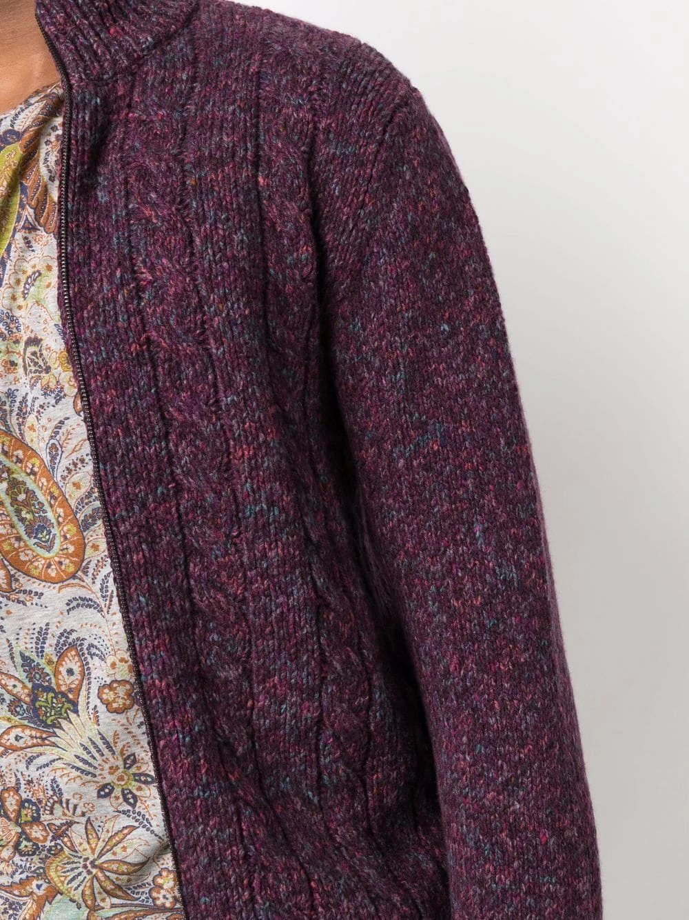 ETRO En promotion Cardigan zippé en maille torsadée cardigans homme 5 ETRO cardigan zippé en maille torsadée