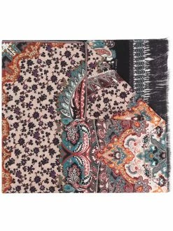 ETRO écharpe frangée à motif cachemire