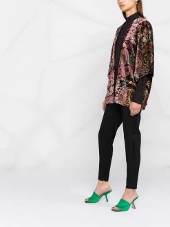 ETRO poncho en velours à fleurs