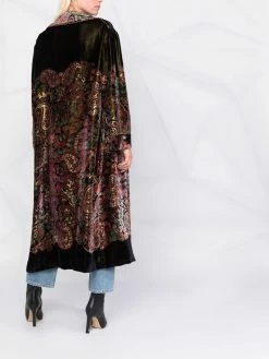 ETRO manteau en velours à fleurs