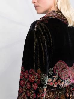 ETRO manteau en velours à fleurs