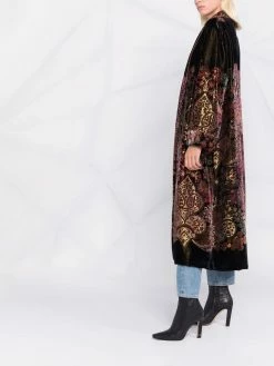 ETRO manteau en velours à fleurs