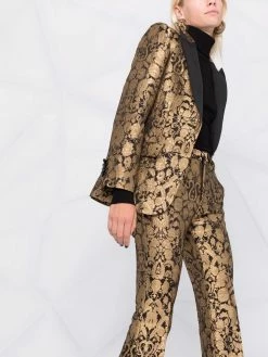 ETRO pantalon métallisé en jacquard