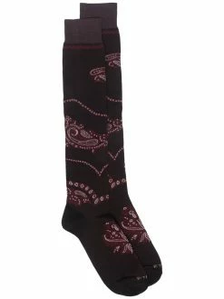 ETRO chaussettes en maille à motif cachemire