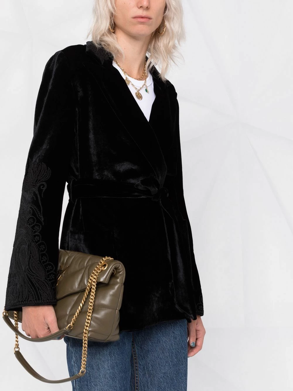 Soldes ETRO Veste brodée à taille nouée blazers femme 3 ETRO veste brodée à taille nouée