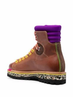 ETRO bottes en cuir à détails contrastants