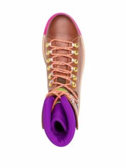 ETRO bottes en cuir à détails contrastants