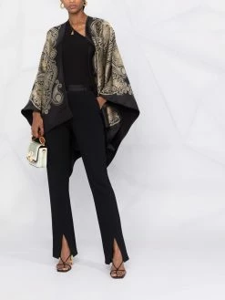 ETRO poncho drapé à motif cachemire
