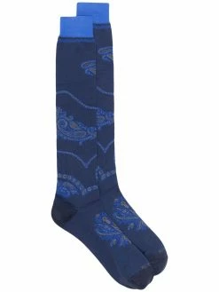 ETRO chaussettes en maille à motif cachemire