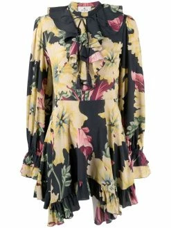 ETRO robe volantée à fleurs