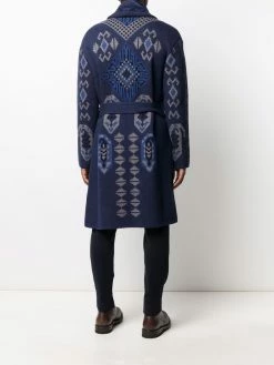ETRO cardigan ceinturé en maille intarsia