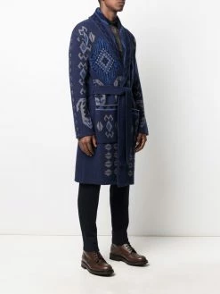 ETRO cardigan ceinturé en maille intarsia