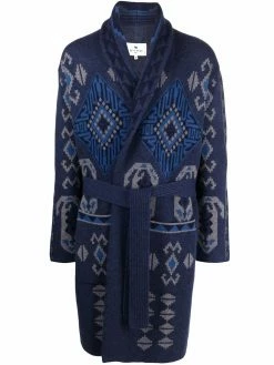 ETRO cardigan ceinturé en maille intarsia