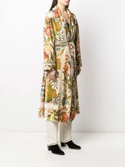 ETRO manteau texturé à taille ceinturée